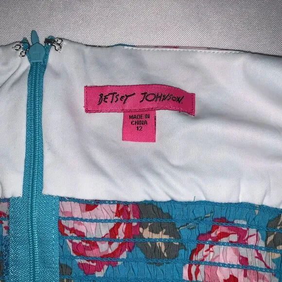 Betsy Johnson ruched back floral sundress size 12, floral chic summer dress - Picture 10 of 10